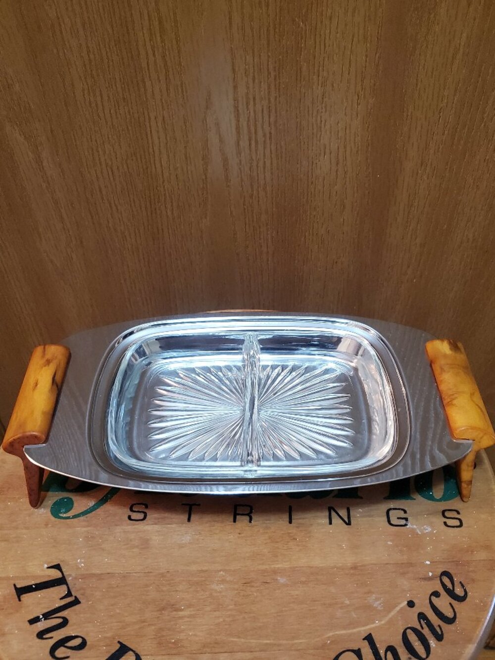 Chrome serving tray MCM
